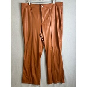 Wild Fable Faux Leather Flare Pants Brown Size 18